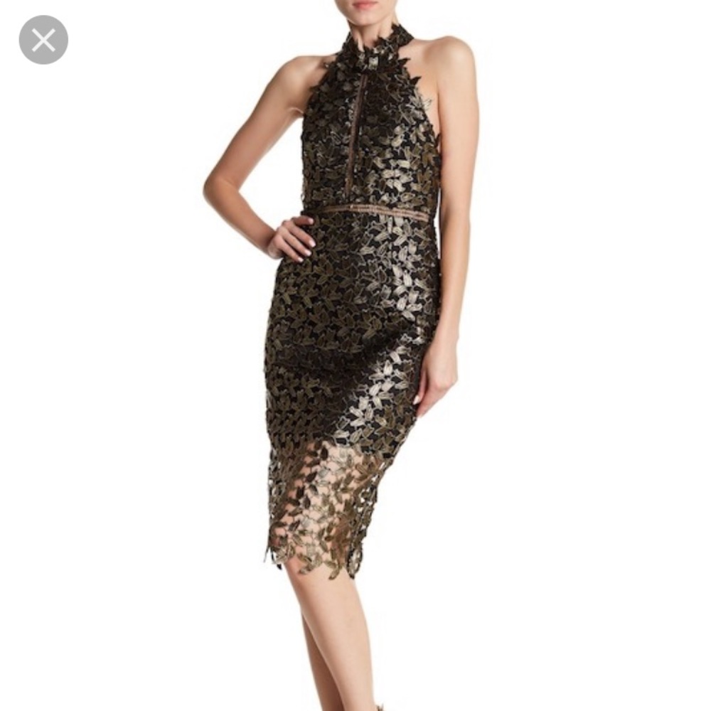 BARDOT Gemma Halter Lace Sheath Dress